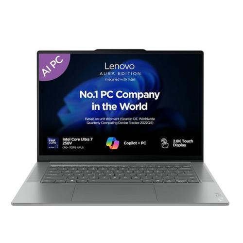 Lenovo Yoga Slim 7i Aura Edition Intel Core Ultra 7 258V 32GB RAM Laptop price in hyderabad, telangana, nellore, vizag, bangalore